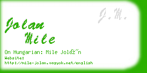 jolan mile business card